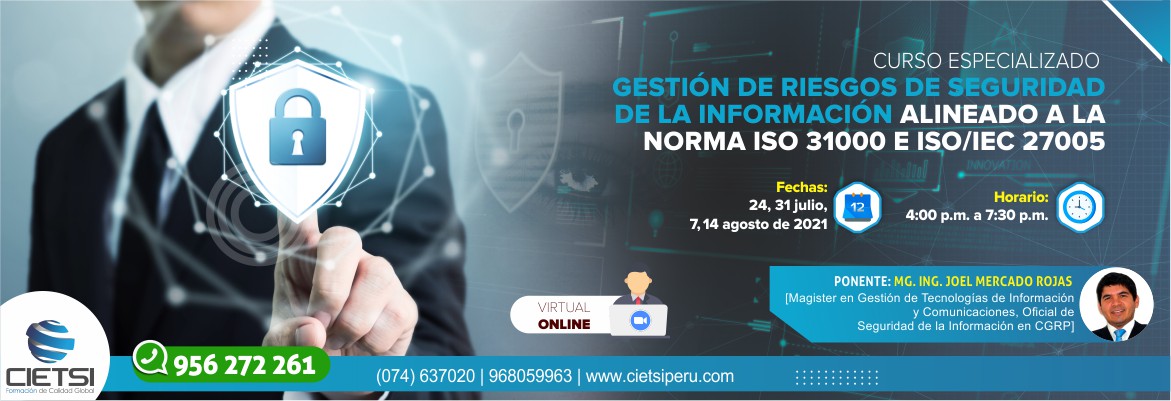 curso especializado gestiOn de riesgos de seguridad de la informaciOn alineado a la norma iso 31000 e iso iec 27005